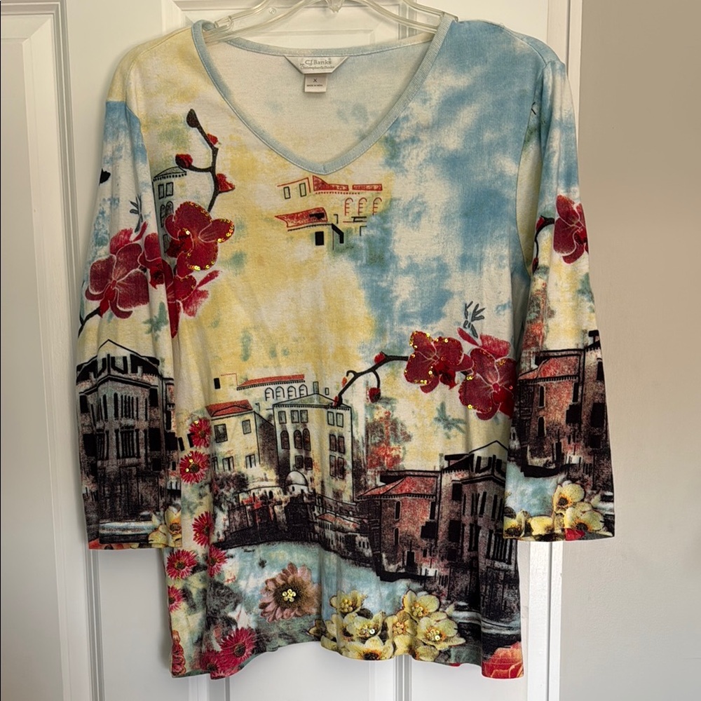 CJ Banks 3/4 Sleeve Blouse